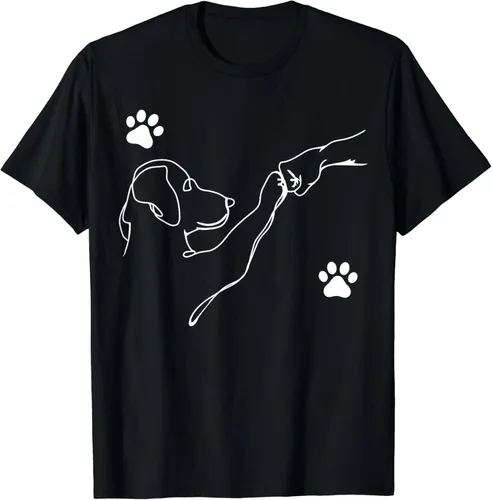 Dog And People Punch Hand Dog Friendship Fist Bump Dog Paw Camiseta, Negro -
