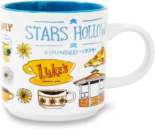 Miniatura 3 de Taza de cerámica con iconos de Gilmore Girls de Stars Hollow Taza grande de café para espresso, cafeína, bebidas, artículos esenciales