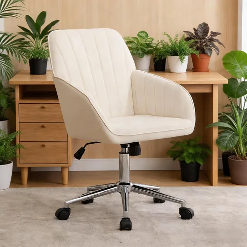 Miniatura 20 de Sillas de escritorio de oficina en casa, cómoda silla de computadora de terciopelo con asiento de respaldo, 300 libras de altura ajustable silla