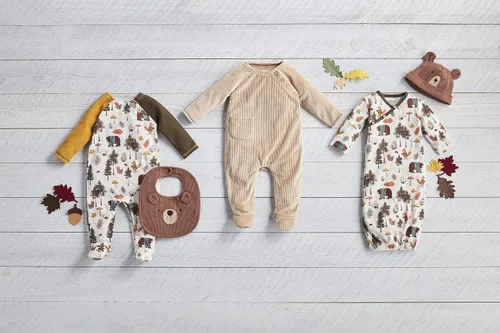 Miniatura 2 de Mud Pie Conjunto de dormir Forrest con babero para bebé niño