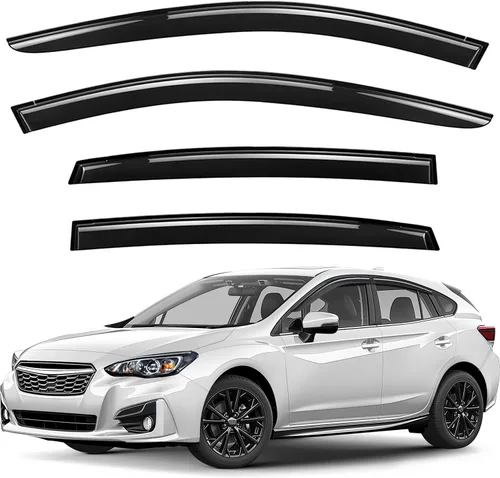 Miniatura 17 de Deflectores de ventana tintados ahumados con cinta adhesiva para ventana lateral, deflectores de lluvia compatibles con Honda Pilot 2016-2022 - 4
