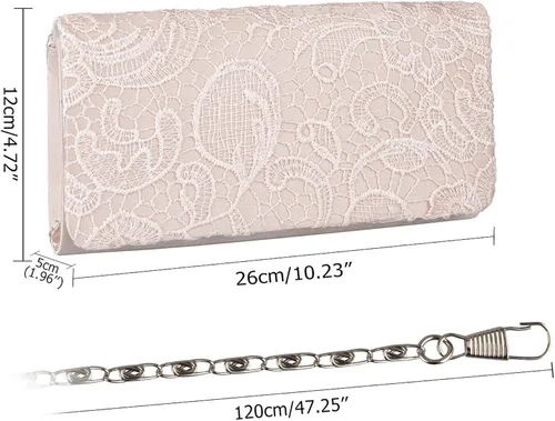Miniatura 4 de Lifewish Bolso de noche de encaje floral para mujer
