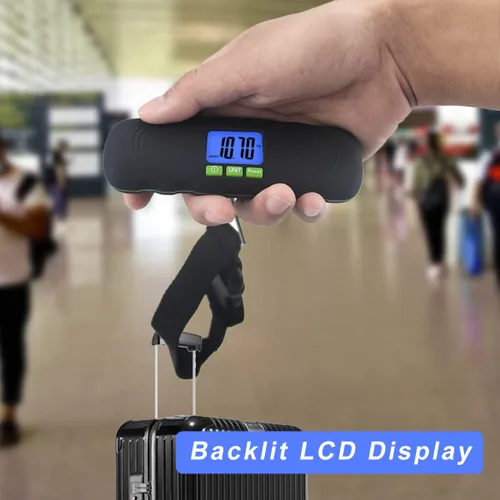 Miniatura 5 de UNIWEIGH Báscula digital de equipaje, báscula portátil de equipaje colgante de 110 libras con retroiluminación para viajes, báscula