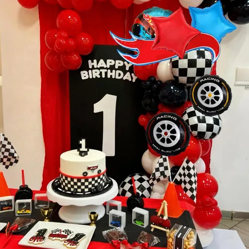 Miniatura 2 de 6 globos temáticos de autos calientes/decoración de fiesta de cumpleaños para baby shower