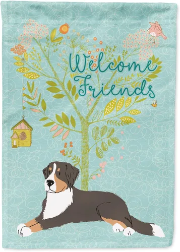 Miniatura 28 de Caroline's Treasures BB7594GF Bandera de jardín de Husky siberiano con texto en inglés "Welcome Friends" - Bandera decorativa para patio exterior