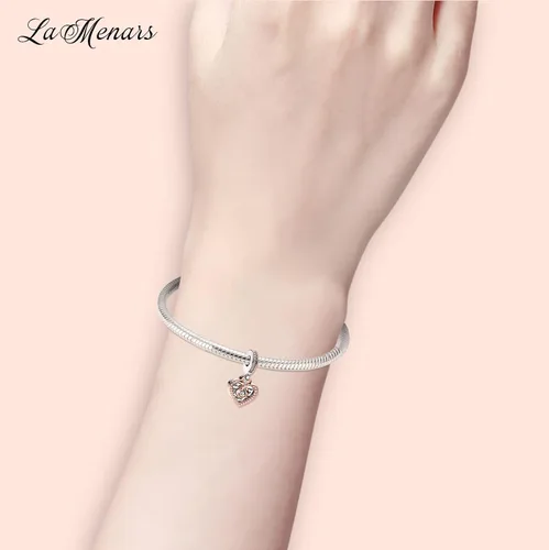Miniatura 2 de La Menars Dije de corazón para pulseras y collares de plata de ley 925 para mujer, colgante para Navidad, día de San Valentín, día de la madre