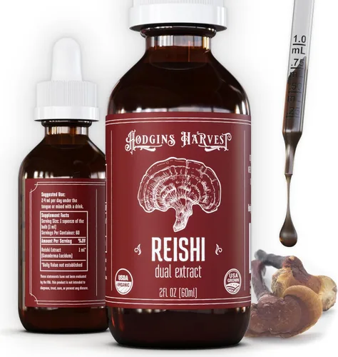 Miniatura 17 de Hodgins Harvest Melena de león orgánica + tintura de reishi Fabricado con hongos cultivados en nuestra granja en los Estados Unidos Extracto