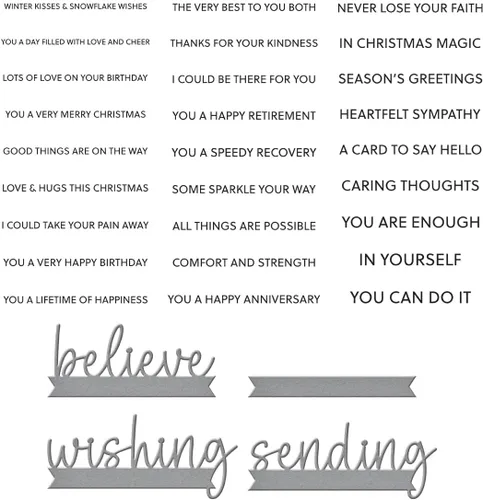 Miniatura 4 de Spellbinders SDS-185 Snowflake Wishes - Juego de sellos y troqueles transparentes de la colección Bibi's Snowflakes de Bibi Cameron