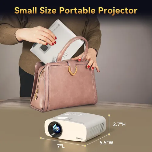 Miniatura 12 de Proyector con WiFi y Bluetooth, pericat 4K compatible con proyector nativo 1080P, proyector portátil de cine al aire libre para cine en casa, mini