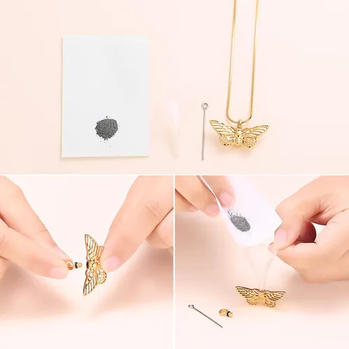 Miniatura 30 de Minicremation Joyas de cremación para cenizas – Collar conmemorativo de mariposa con colgante de urna para cenizas de seres queridos