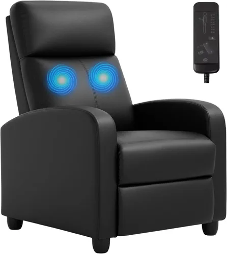 Miniatura 12 de PayLessHere Silla Reclinable Individual Sofá Reclinable Asiento de Cine en Casa con Soporte Lumbar y Respaldo Acolchado para Sala de Estar