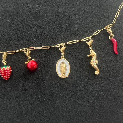 Miniatura 6 de AMOBESTER Dijes de clip chapados en oro de la Virgen María, colgante religioso de oro de 18 quilates para collar, pulsera, rosario, cierre