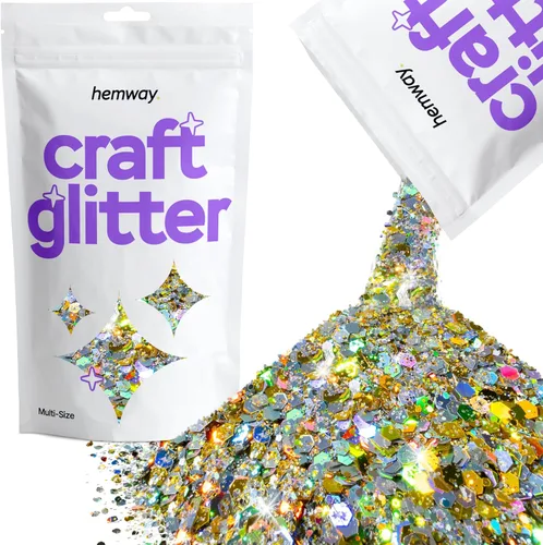 Miniatura 48 de Hemway Craft Glitter - Rojo Copos de lentejuelas metálicas de varios tamaños para manualidades de resina y epoxi Suministros para vasos