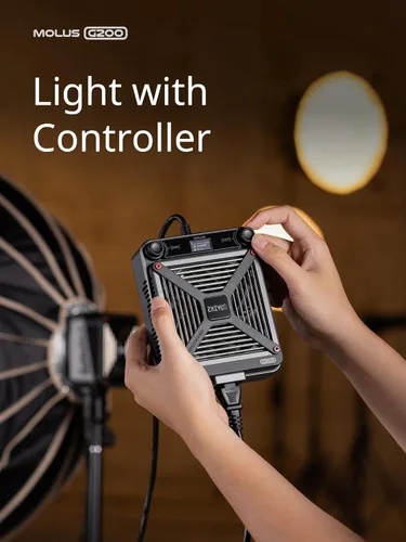 Miniatura 7 de ZHIYUN Molus G200 [Oficial] Luz de Vídeo COB de 200W, Iluminación de Salida Continua Portátil, 2700-6500K 9460 lux@1m, Iluminación LED
