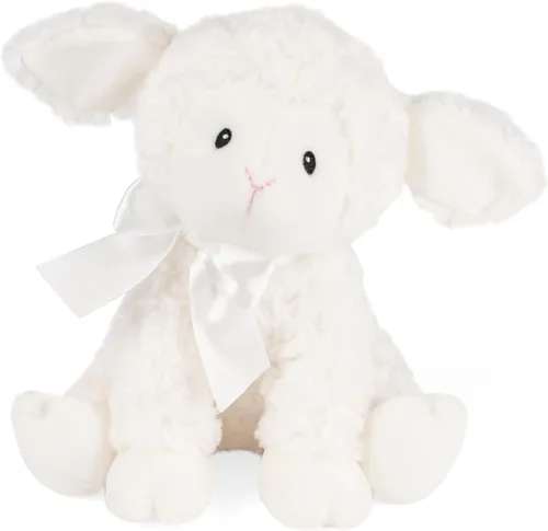 GUND Baby Lena Lamb Keywind - Peluche musical, reproduce canciones de cuna de Brahms, juguete sensorial para bebés de 10 meses en adelante, blanco,