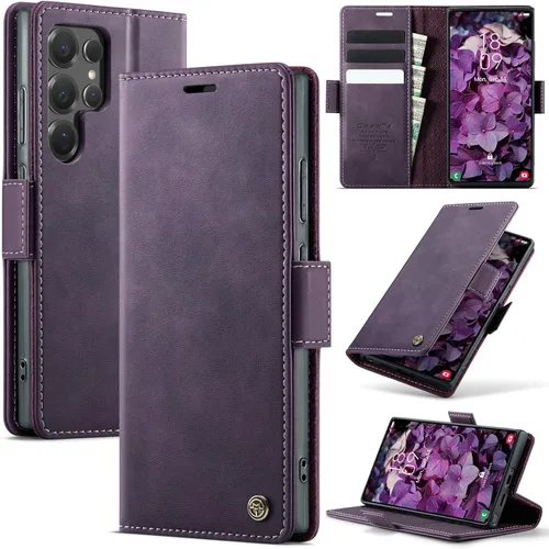 Miniatura 70 de Funda tipo cartera para iPhone 13 de piel tipo cartera con tarjetero y función atril, cierre magnético, bloqueo RFID, TPU a prueba de golpes