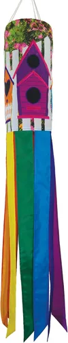 In the Breeze 5072 — Birdhouse Garden 40 pulgadas Windsock — Decoración colorida para colgar al aire libre