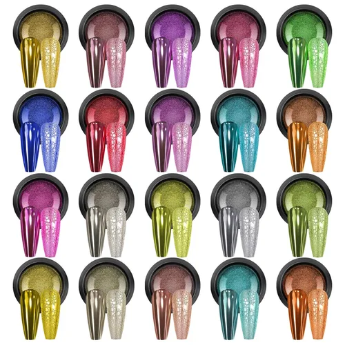Miniatura 2 de Polvo de uñas cromado de espejo metálico para uñas de gel, polvo holográfico de cromo, para decoración de uñas en el hogar, salón de bricolaje