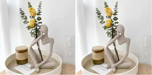 Miniatura 18 de Dnoifne La escultura del Pensador, adornos para acuario, estatua de escultura abstracta, arte decorativo de regalo, figura de decoración del hogar