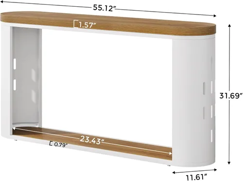 Miniatura 2 de Mesa consola de 55 pulgadas de largo para entrada, mesa de sofá detrás del sofá, mesa de entrada de madera, mesa de vestíbulo, mesa de pasillo