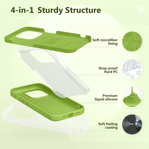 Miniatura 5 de GONEZ Funda magnética para iPhone 14 Pro, compatible con MagSafe, forro de microfibra antiarañazos y protector de pantalla, funda de silicona