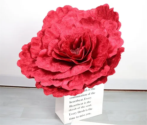 Miniatura 6 de 150cm/60in Rosa Roja Gigante Flores Artificiales Gigantes Accesorios de Rosas Jumbo Accesorios de Flores Grandes para Decoración Regalo Creativo