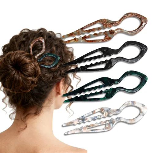 Horquilla francesa para mujer, horquilla Prestiges para cabello fino y grueso, horquilla Prestiges para mujer, accesorios decorativos, paquete de 4