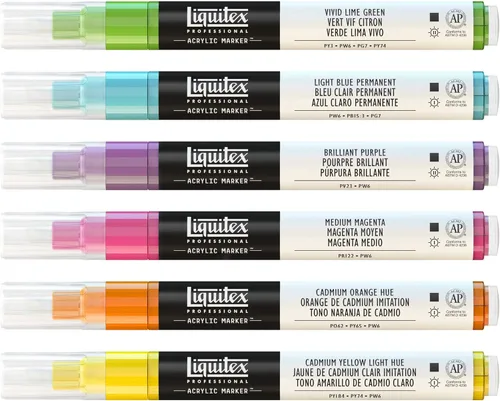 Miniatura 3 de Liquitex, set de 6 marcadores anchos para pintura profesional.