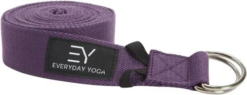 Miniatura 26 de Everyday Yoga Correa con anillo en D de metal, correa elástica duradera para yoga, pilates, flexibilidad y terapia física (6, 8, 10 pies)
