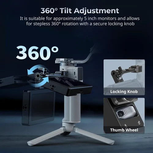 Miniatura 3 de SmallRig Montura Ajustable para Monitor de Cámara con Liberación Rápida, Abrazadera NATO, Montaje de Zapata Fría, Diseño Anti-Torsión para DJI RS 4