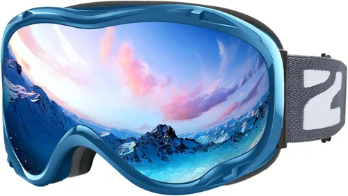 Miniatura 29 de ZIONOR Lagopus Gafas de protección UV para esquí y snowboard, antiniebla, para hombres, mujeres, jóvenes A0-vlt 10.5% Marco Blanco Lente Plata
