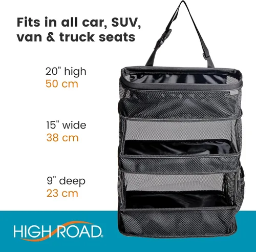 Miniatura 6 de High Road Organizador de almacenamiento y organización para automóvil: organizador de maletero de SUV, organizador de asiento de pasajero