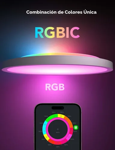 Miniatura 2 de Govee Luz de Techo Inteligente, Lámpara de Techo LED RGBIC, Lámpara de Montaje Empotrado de 2400LM, Colores DIY, Funciona con Alexa, Luces de Blanco