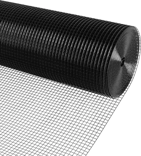 Miniatura 10 de Malla de Alambre Recubierto de Vinilo Negro PVC Paño de Hardware 1/2 pulg 60 cm x 30 m Calibre 19, Valla de Alambre Soldado Malla de Alambre