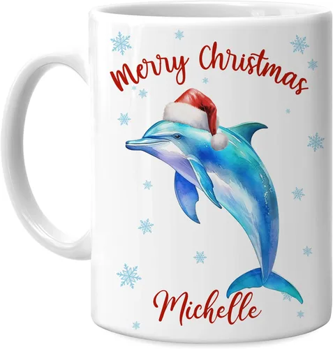 Miniatura 12 de Hyturtle Regalos personalizados para amantes de los ajolotes – Taza de café de cerámica con nombre personalizado de Feliz Navidad de 11 oz – Lindo