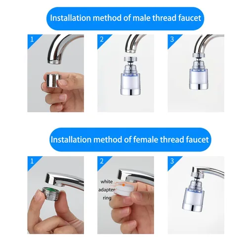 Miniatura 6 de El purificador de agua giratorio de 360 grados de la marca elimina los metales y el agua dura para el fregadero