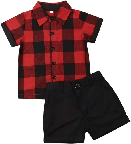 Miniatura 97 de Conjunto de camisa de manga corta con botones y pantalones cortos casuales con diseño de flamingo, para bebés y niños de 1 a 6 años, atuendos