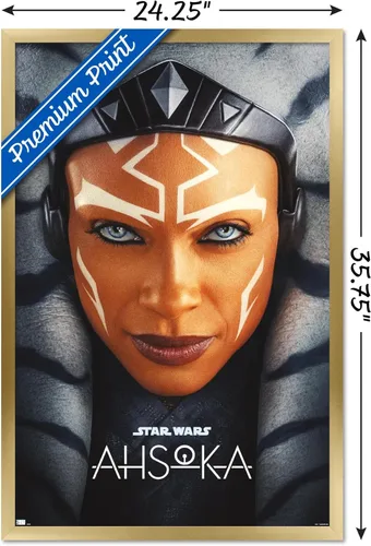 Miniatura 3 de Trends International Star Wars: Ahsoka - Póster de pared de una hoja, 34 pulgadas de largo x 22.4 pulgadas, versión enmarcada en oro Versión