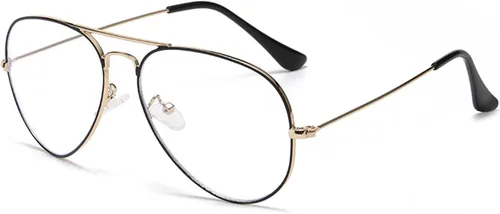 Miniatura 12 de EYLRIM Gafas de aviador con luz azul para mujeres y hombres, lentes transparentes para computadora con marco piloto de metal