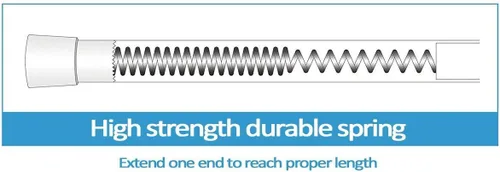 Miniatura 6 de Barra de extensión ajustable para cortina de muelle para armario o ventana de baño, de 15.7 a 27.5 pulgadas