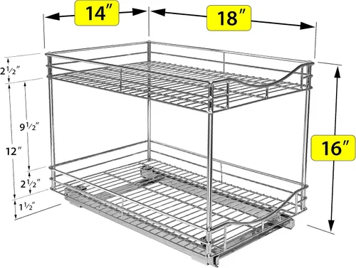 Miniatura 5 de Lynk - Organizador profesional para armario de cocina con dos niveles, para sacar y guardar debajo del gabinete, sirve de organizador para despensa