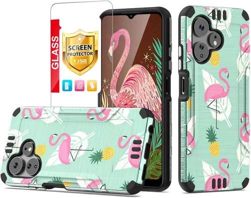 Miniatura 14 de TJS Funda compatible con Boost Mobile Celero 5G + Plus 2024 (3ª versión), protector de pantalla de vidrio templado, híbrido a prueba de golpes