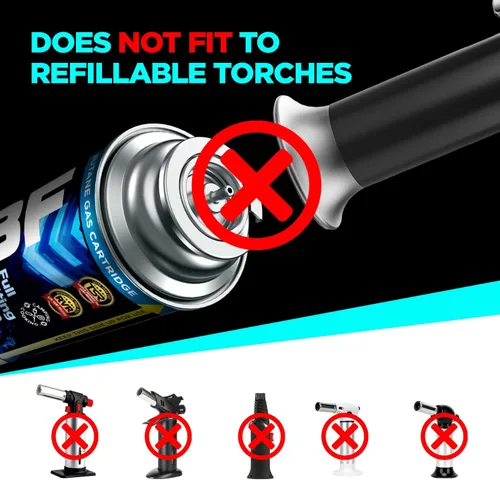 Miniatura 5 de 3F Recipiente de combustible de butano, 8 onzas, 1 paquete, para estufas de campamento y cabezales de antorcha compatible con recipientes de 8