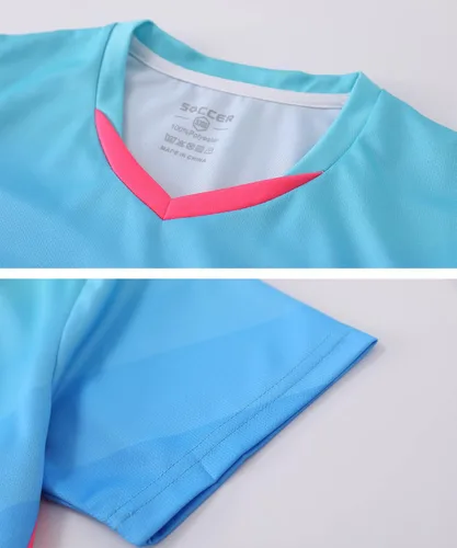 Miniatura 5 de Paquete de 2 camisetas de fútbol y pantalones cortos para niño, de secado rápido, uniforme de entrenamiento de equipo deportivo