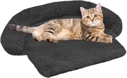 Miniatura 19 de Cama calmante para perro, tapete de felpa esponjoso para perros con protector de muebles con funda extraíble lavable para perros y gatos grandes