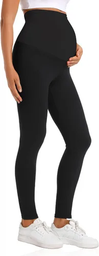 Miniatura 5 de V VOCNI Leggings de maternidad sobre el vientre, esenciales para mujer, elásticos, suaves, de punto, con soporte para el vientre, leggings