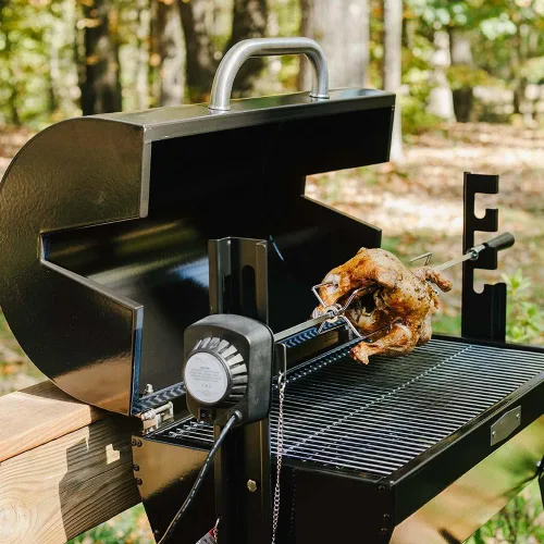 Miniatura 4 de Parrilla con espetón y asador rotisserie Ash & Ember de 4W, capacidad nominal de 33 LB, asador horizontal ajustable para barbacoa a carbón al aire