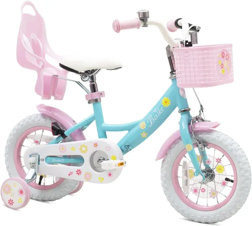 Miniatura 21 de Bixike Girls Bike with Basket for Toddlers and Kids Aged 3-14 Years Old, 12 14 16 18 Inch with Training Wheels & Doll Seat, 20 Inch with Kickstand &