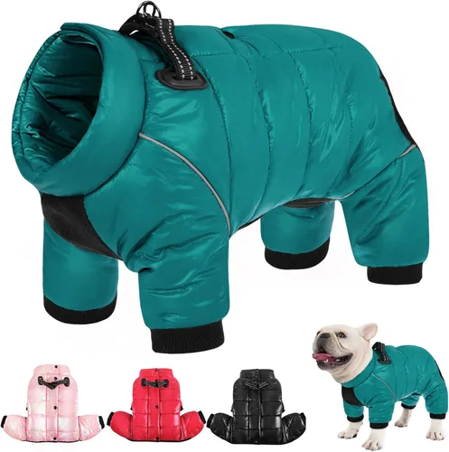 AOFITEE Abrigo para Perros, Chaqueta Impermeable para Perros para Invierno, Traje de Nieve Cálido de Cuerpo Completo para Perros, Abrigo de Invierno
