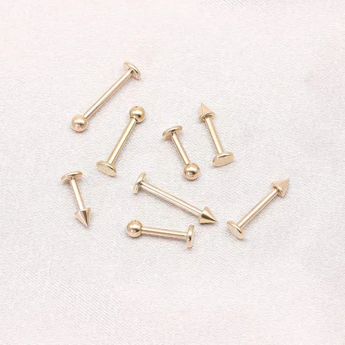 Miniatura 5 de G23 - Piercing de ceja de titanio sólido, anillos de cejas Gokd negro oro rosa plata rosa arco iris 16G barra curvada, joyería de labio vertical